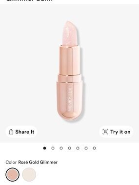 EUC WINKY LUX Rosé Gold Glimmer Shimmer Lip Balm - Pale Pink & Gold